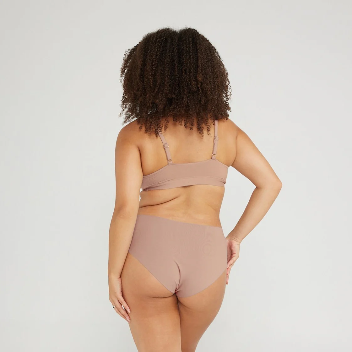 Mid-Rise Bikini - Seamless Cotton - Latte - Image 4