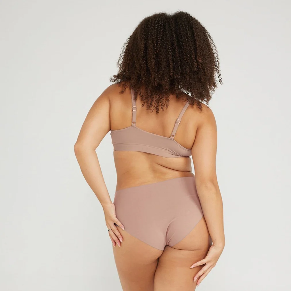 Mid-Rise Bikini - Seamless Cotton - Latte - Image 5