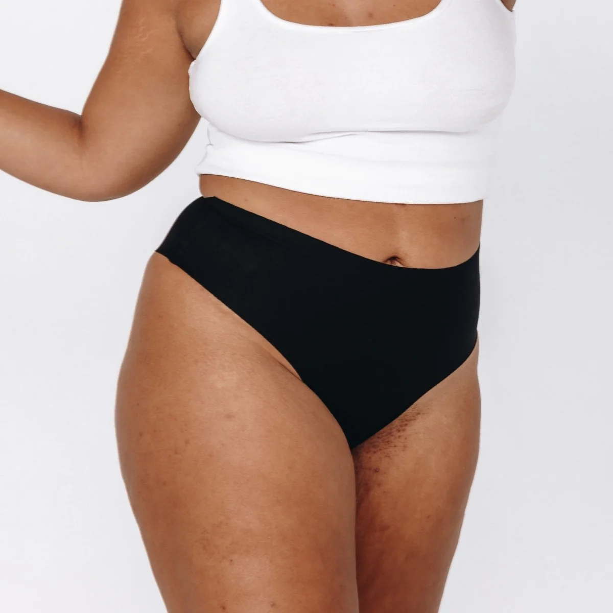 Mid-Rise Cheeky - Seamless Cotton - Black - Image 3