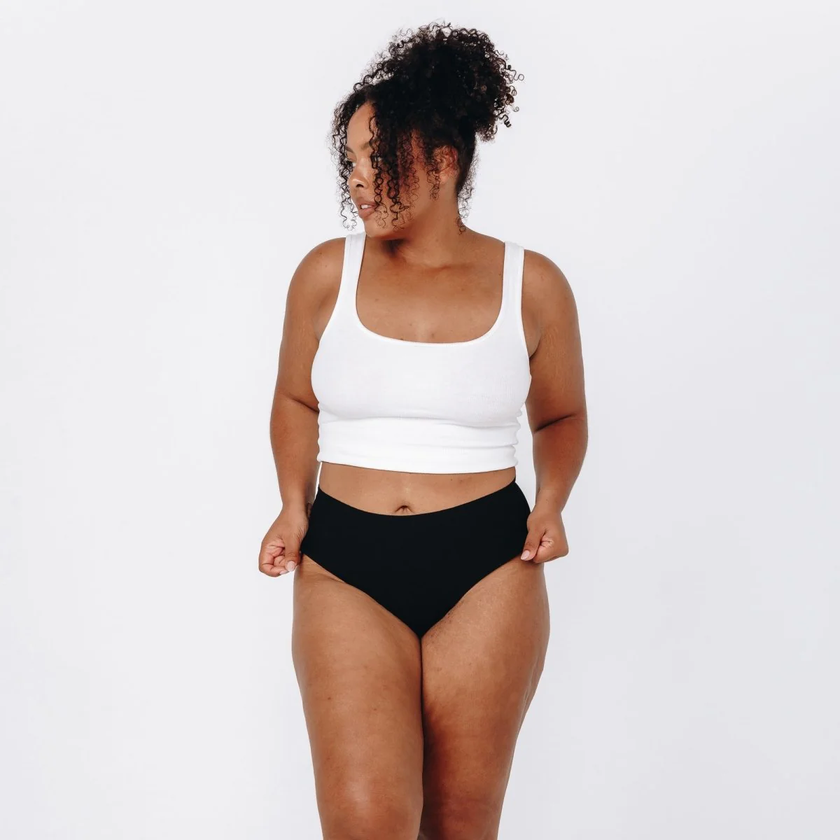 Mid-Rise Cheeky - Seamless Cotton - Black - Image 4