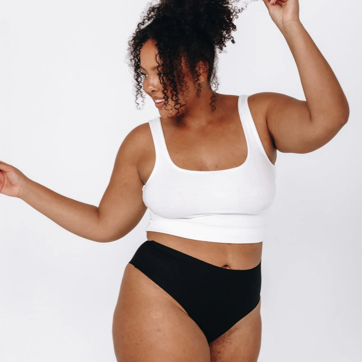 Mid-Rise Cheeky - Seamless Cotton - Black - Image 5