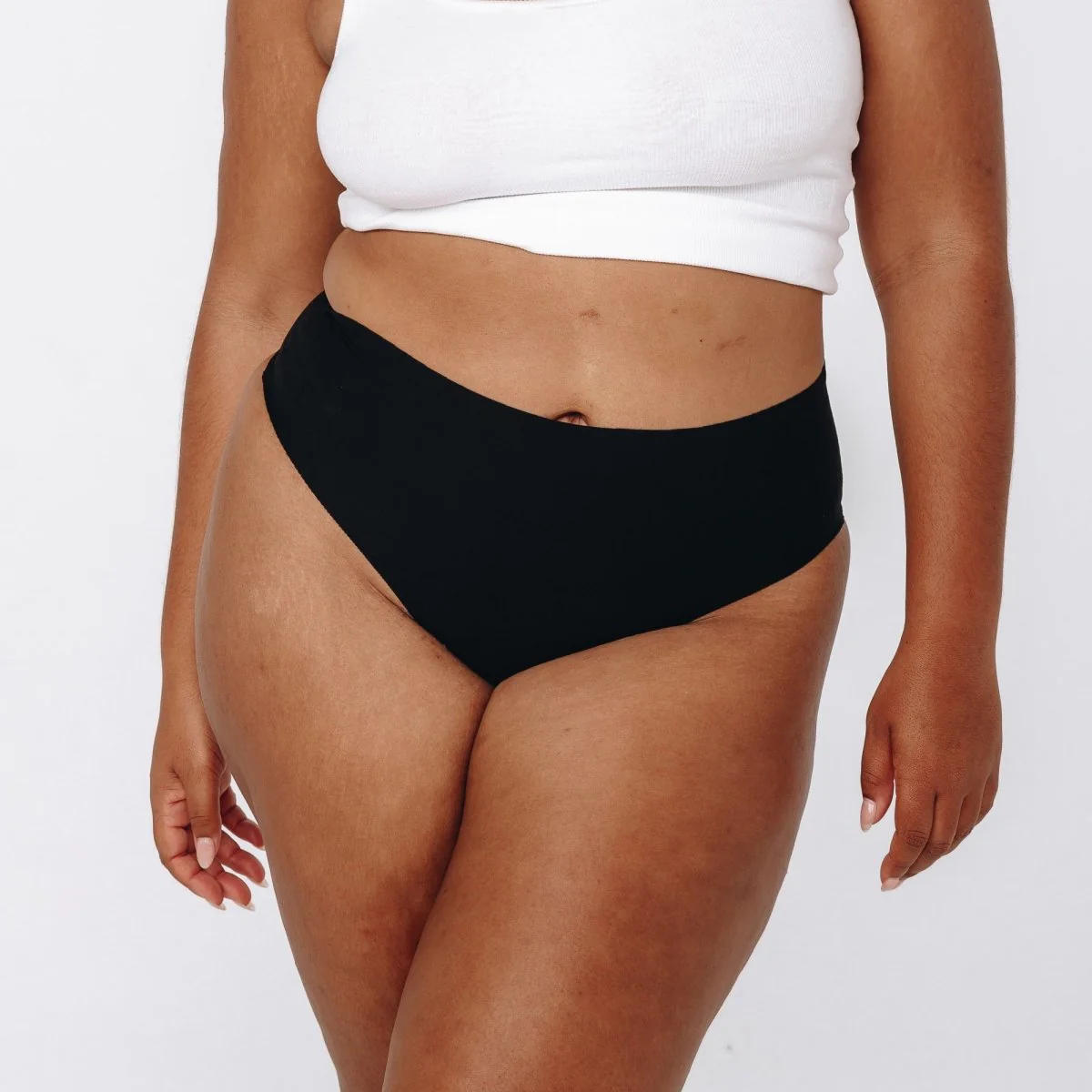 Mid-Rise Cheeky - Seamless Cotton - Black - Image 6