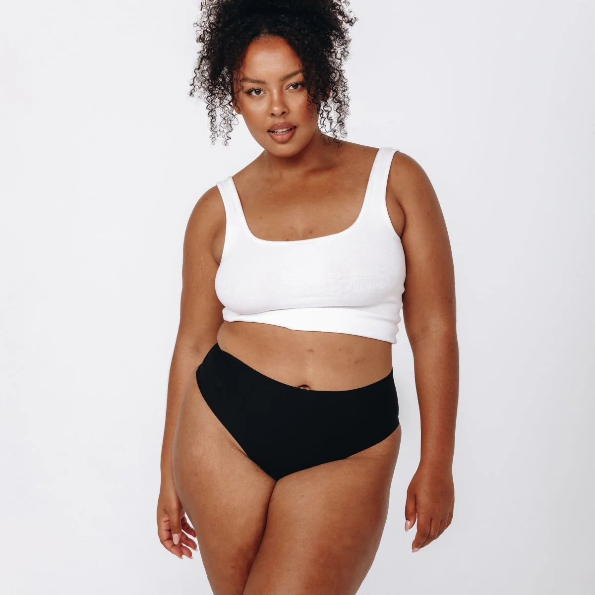 Mid-Rise Cheeky - Seamless Cotton - Black - Image 9