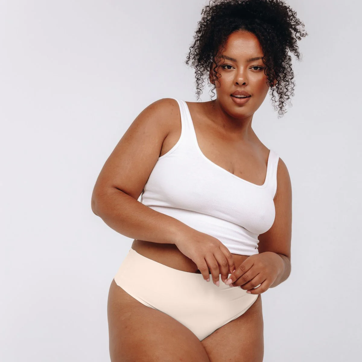 Mid-Rise Thong - Seamless Cotton - Black - Image 10