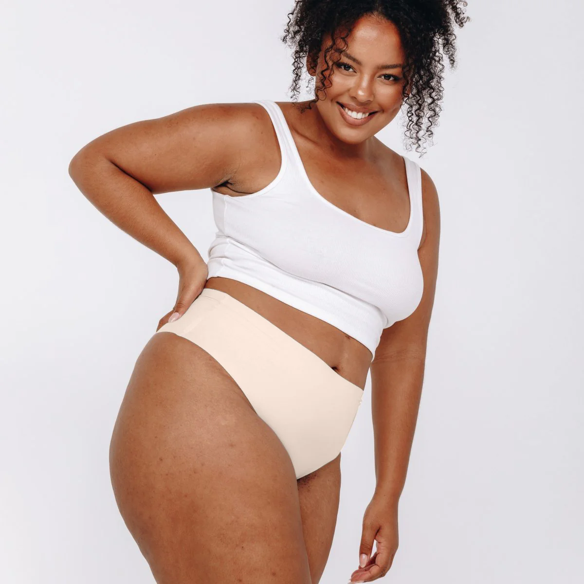 Mid-Rise Thong - Seamless Cotton - Black - Image 11