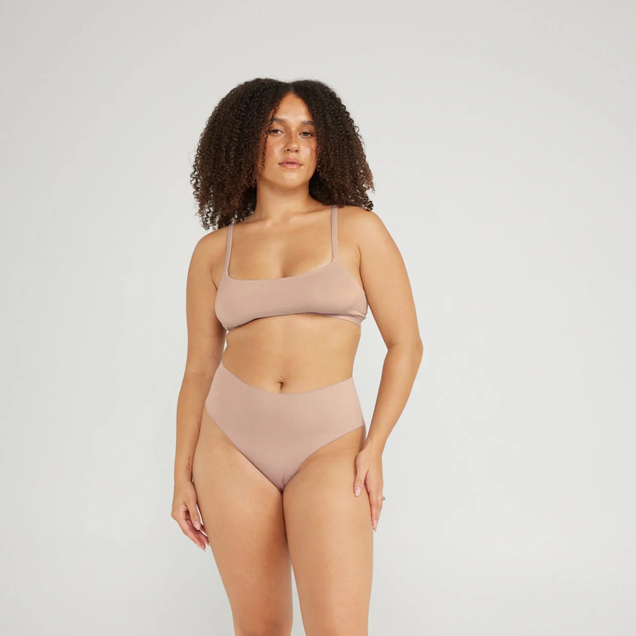 Mid-Rise Thong - Seamless Cotton - Black - Image 14