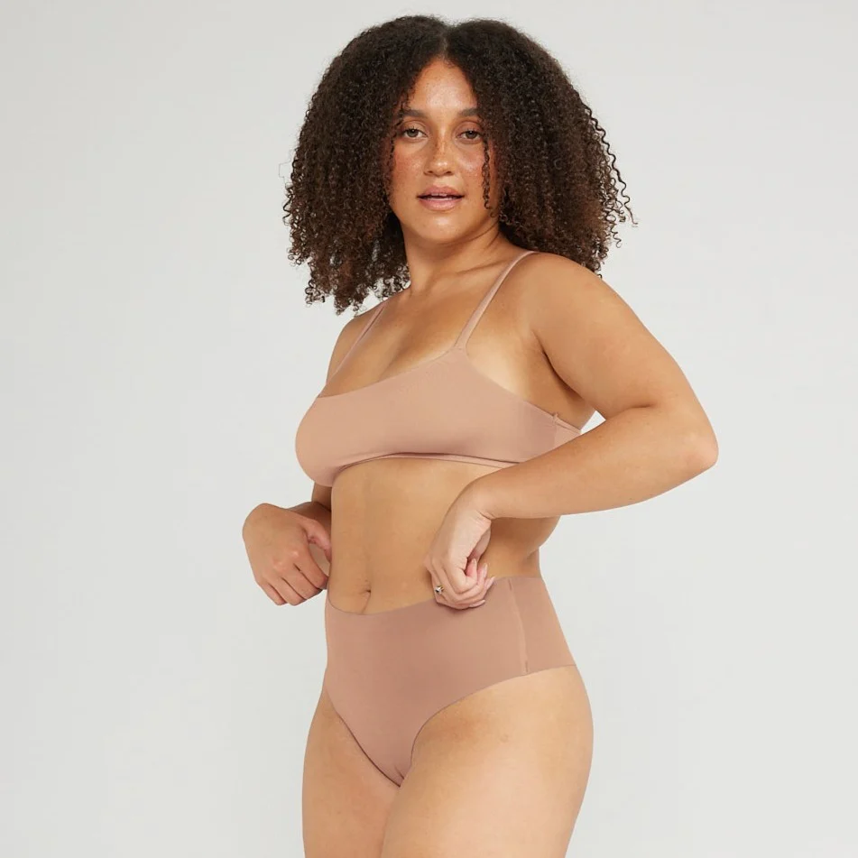 Mid-Rise Thong - Seamless Cotton - Black - Image 15