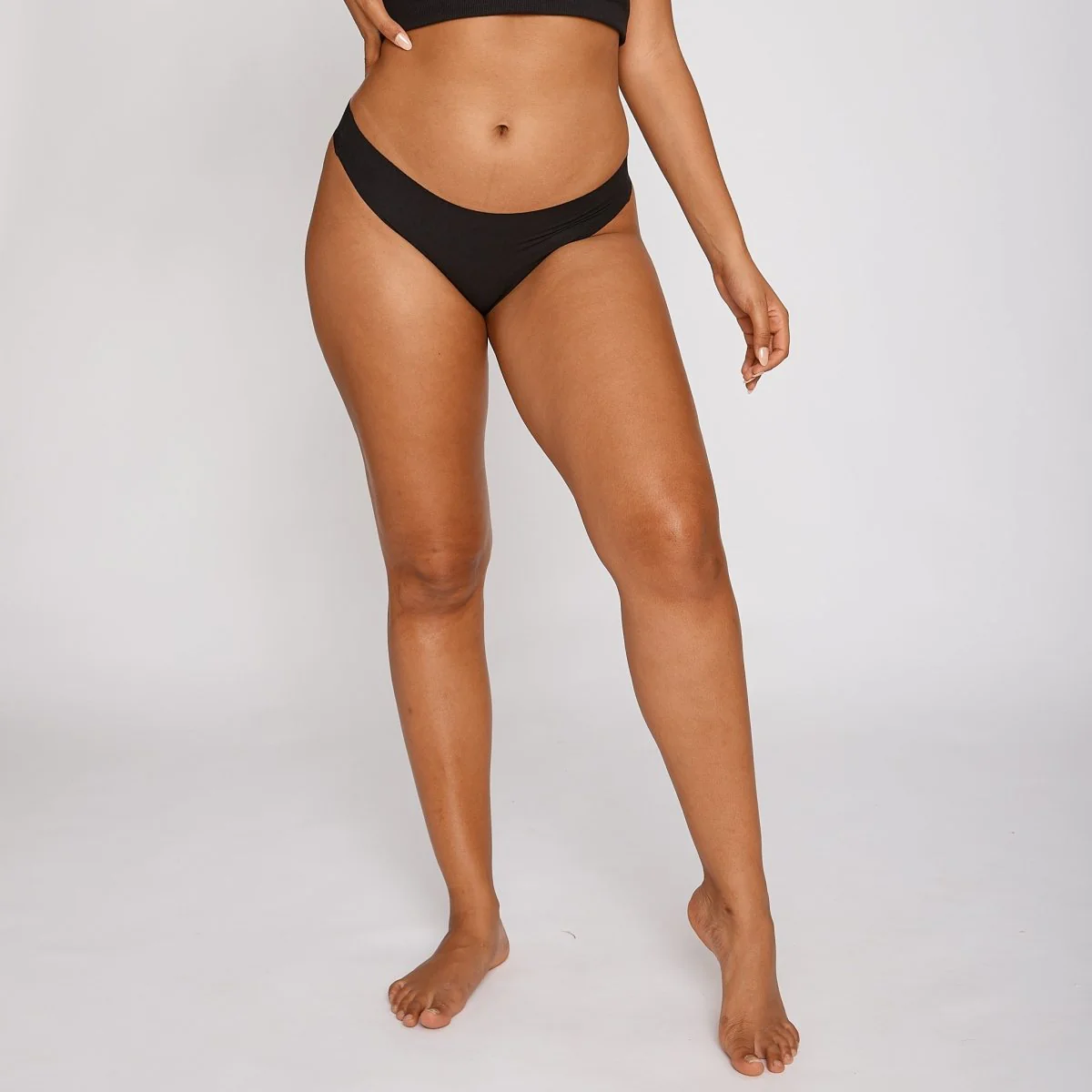 Original-Rise Thong - Seamless Cotton - Black - Image 5