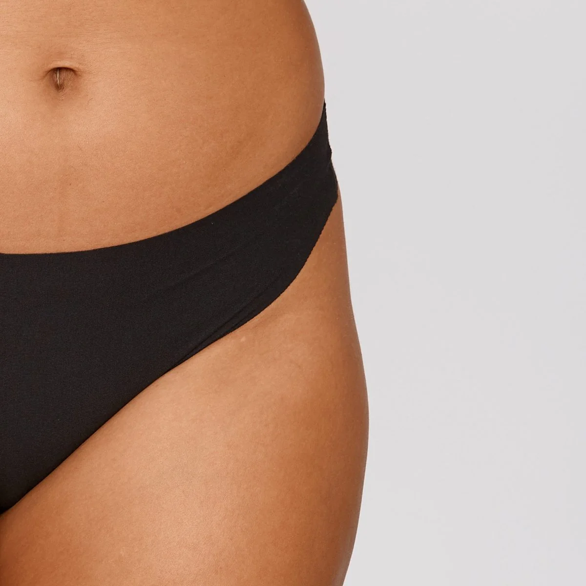 Original-Rise Thong - Seamless Cotton - Black - Image 6