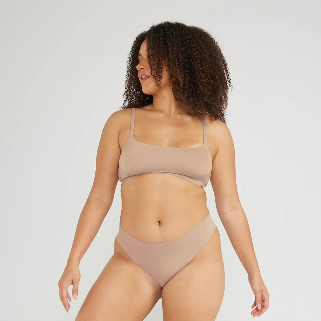 Original-Rise Thong - Seamless Cotton - Latte - Image 2